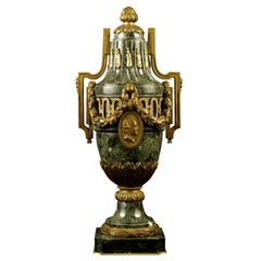 French Gilt-Bronze mounted Green Marble Cassolette, c. 1850