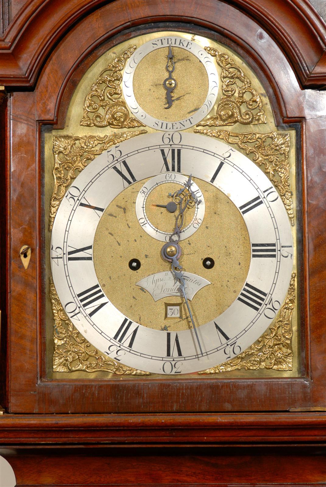 18th Century English Tall Case Mahogany Clock 4
