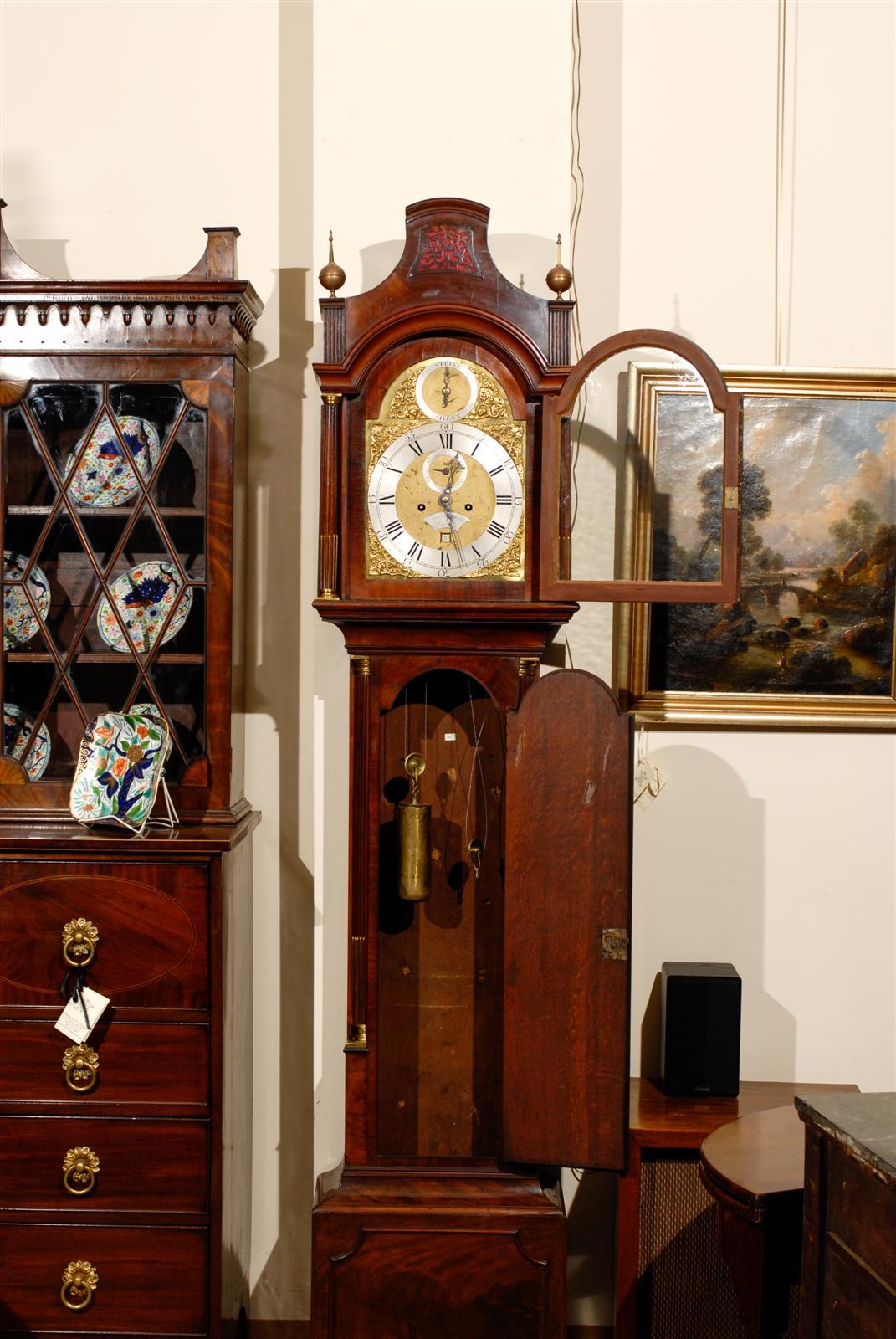 18th Century English Tall Case Mahogany Clock 2