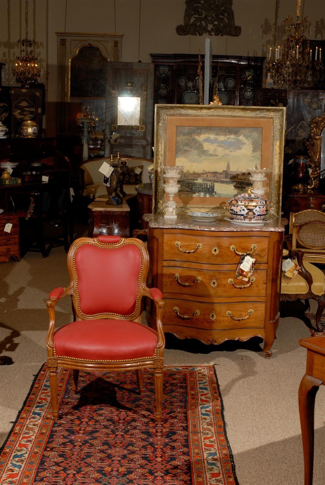 Pair of 18th Century French Transitional Louis XV or Louis XVI Fauteuils In Excellent Condition For Sale In Atlanta, GA