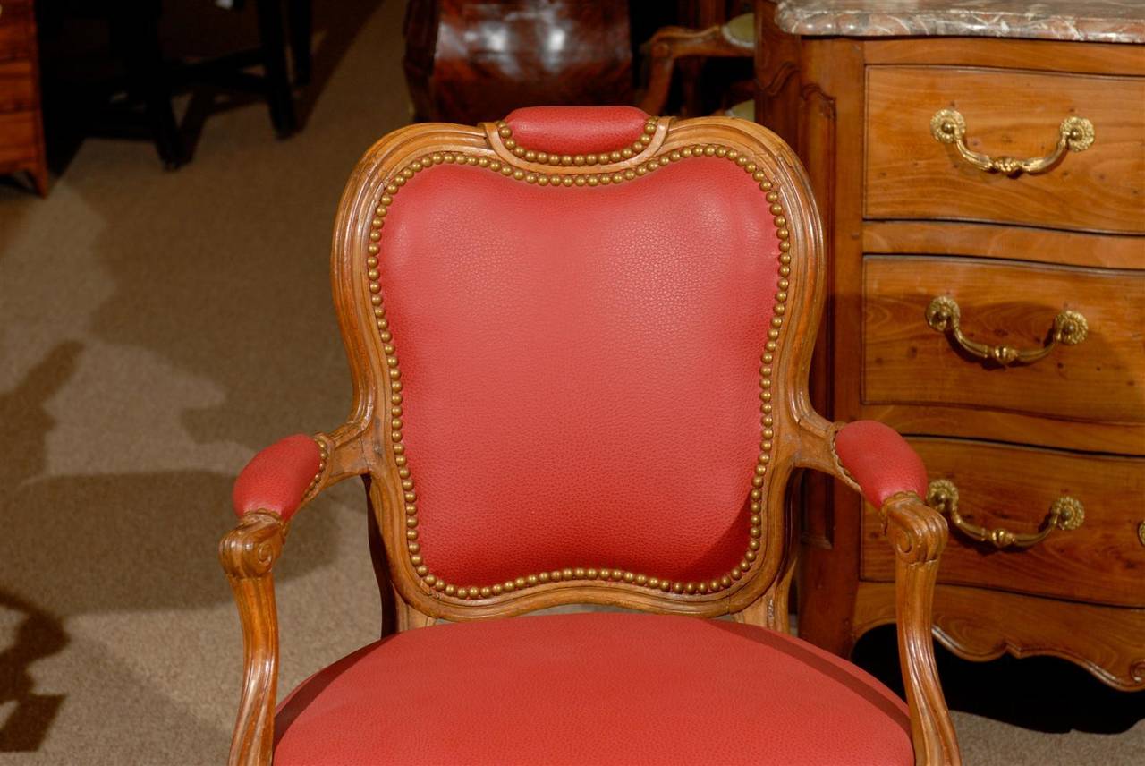 Pair of 18th Century French Transitional Louis XV or Louis XVI Fauteuils For Sale 2