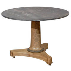 19th Century French Center Table with Stone Top