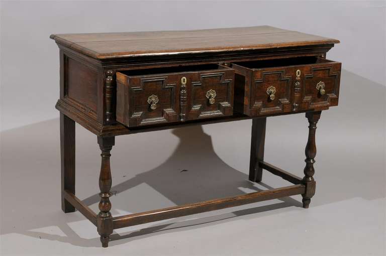 18th Century English Oak Jacobean Style Dresser Base at 1stDibs