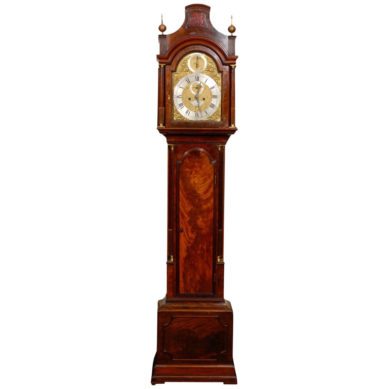 18th Century English Tall Case Mahogany Clock