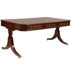 Regency Style Mahogany Partners Writing Table, Late 19th Century