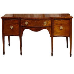 19th Century English Mahogany Sideboard with Serpentine Front