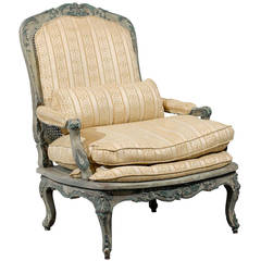 Large 19th Century French Fauteuil in Painted Finish