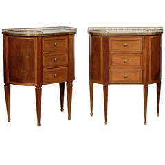 Pair of Louis XVI Style Bedside Commodes, France
