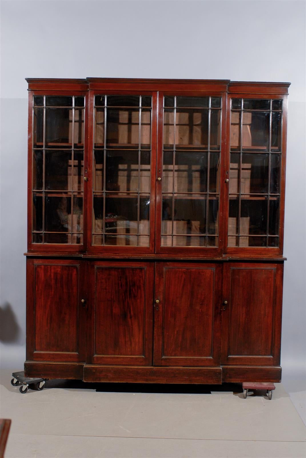 Early 19th Century Regency Mahogany Breakfront Bookcase, circa 1810