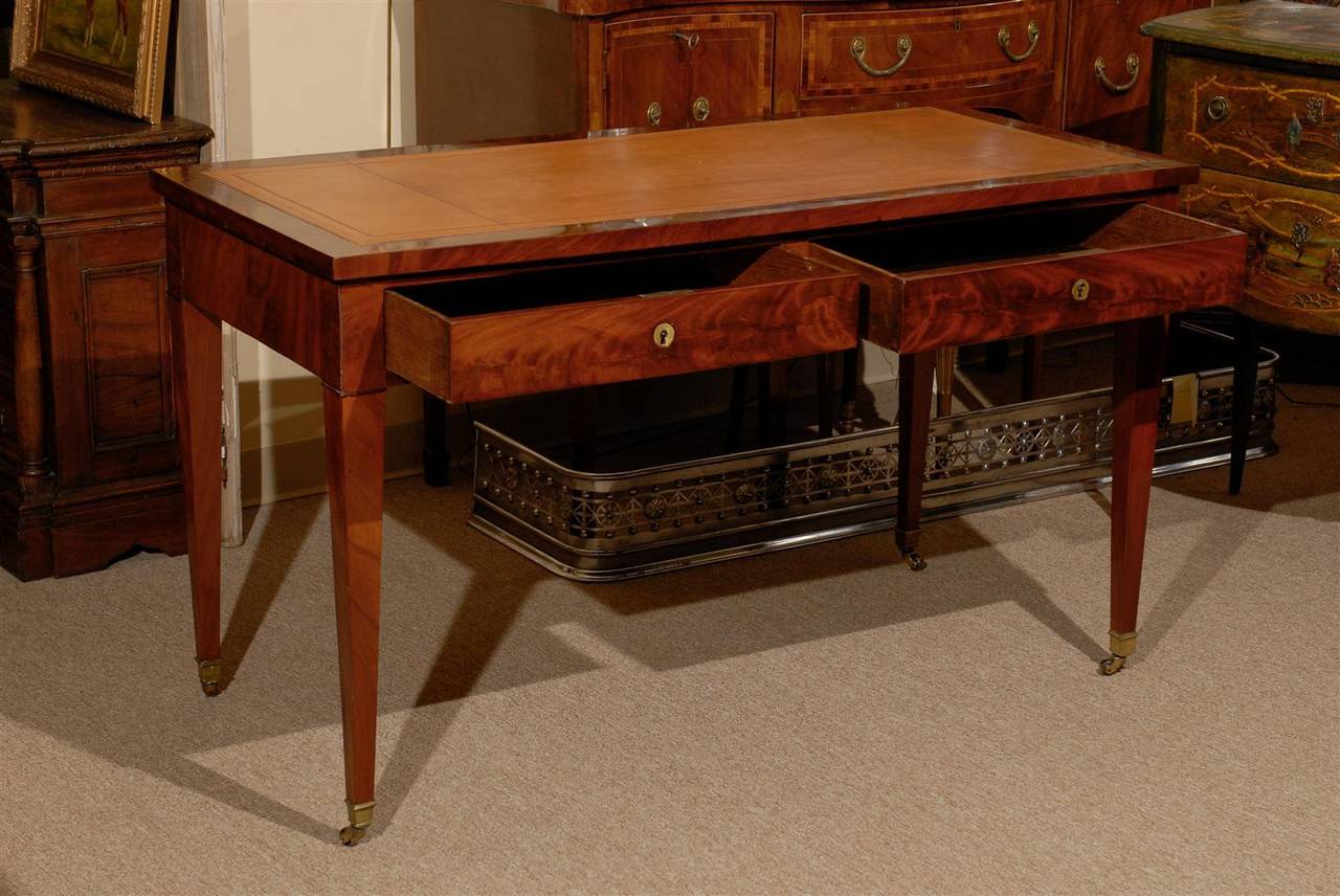 French Louis XVI Mahogany Bureau Plat or Writing Desk, circa 1790 5