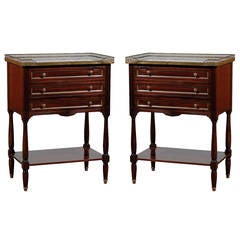 Pair of Louis XVI Style Mahogany Side Tables
