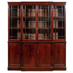 Early 19th Century Regency Mahogany Breakfront Bookcase, circa 1810