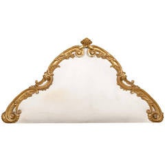 Italian Rococo Style Giltwood and Upholstered Headboard