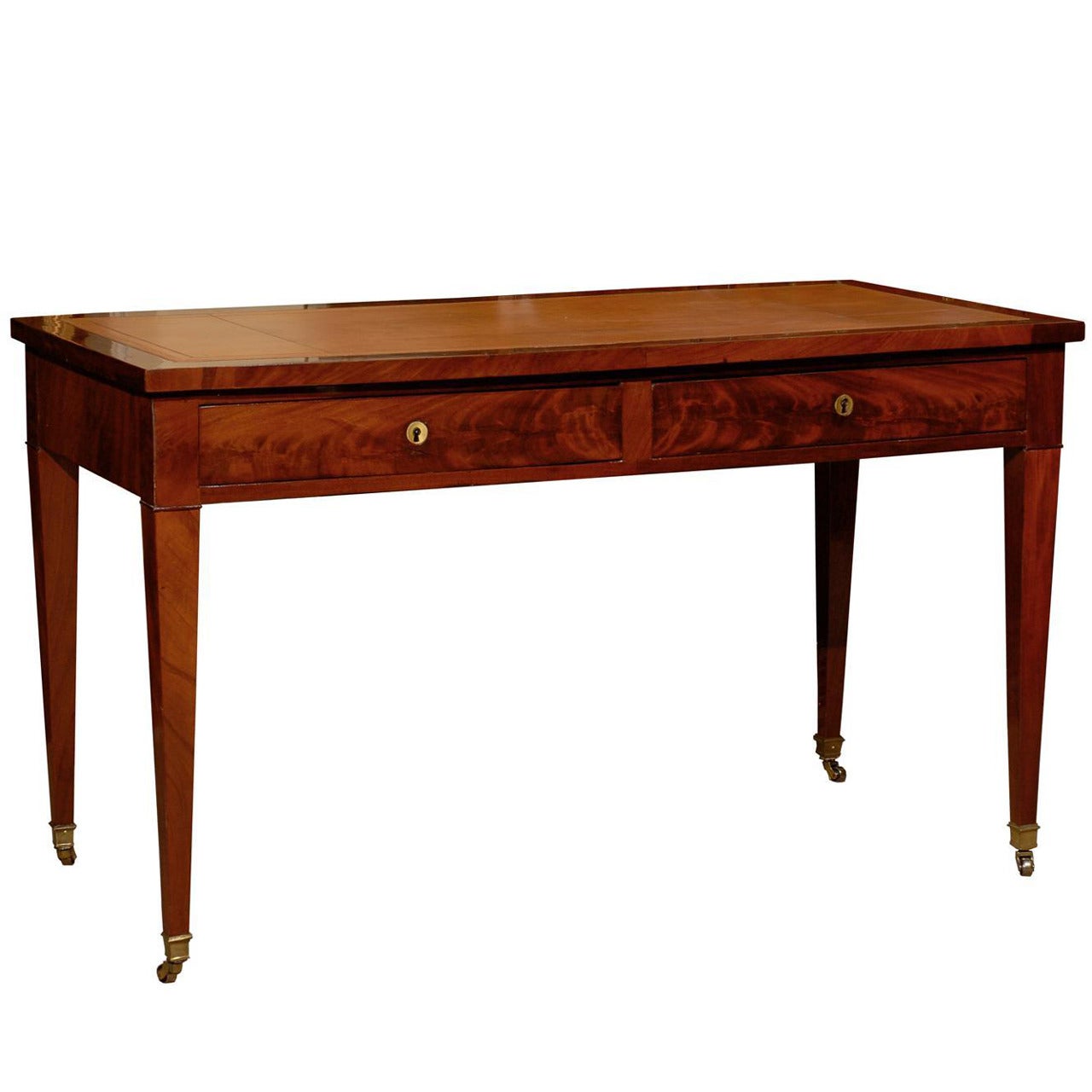 French Louis XVI Mahogany Bureau Plat or Writing Desk, circa 1790