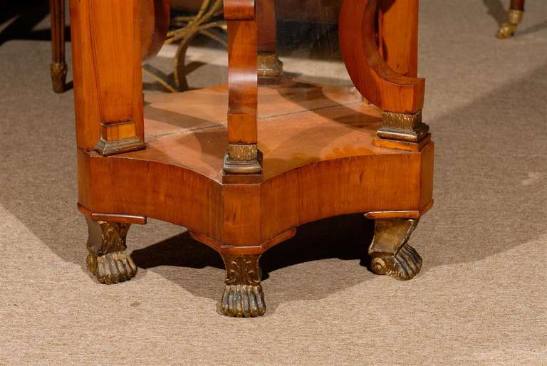 Petite Biedermeier Empire Style Console with Gilt Swans 4