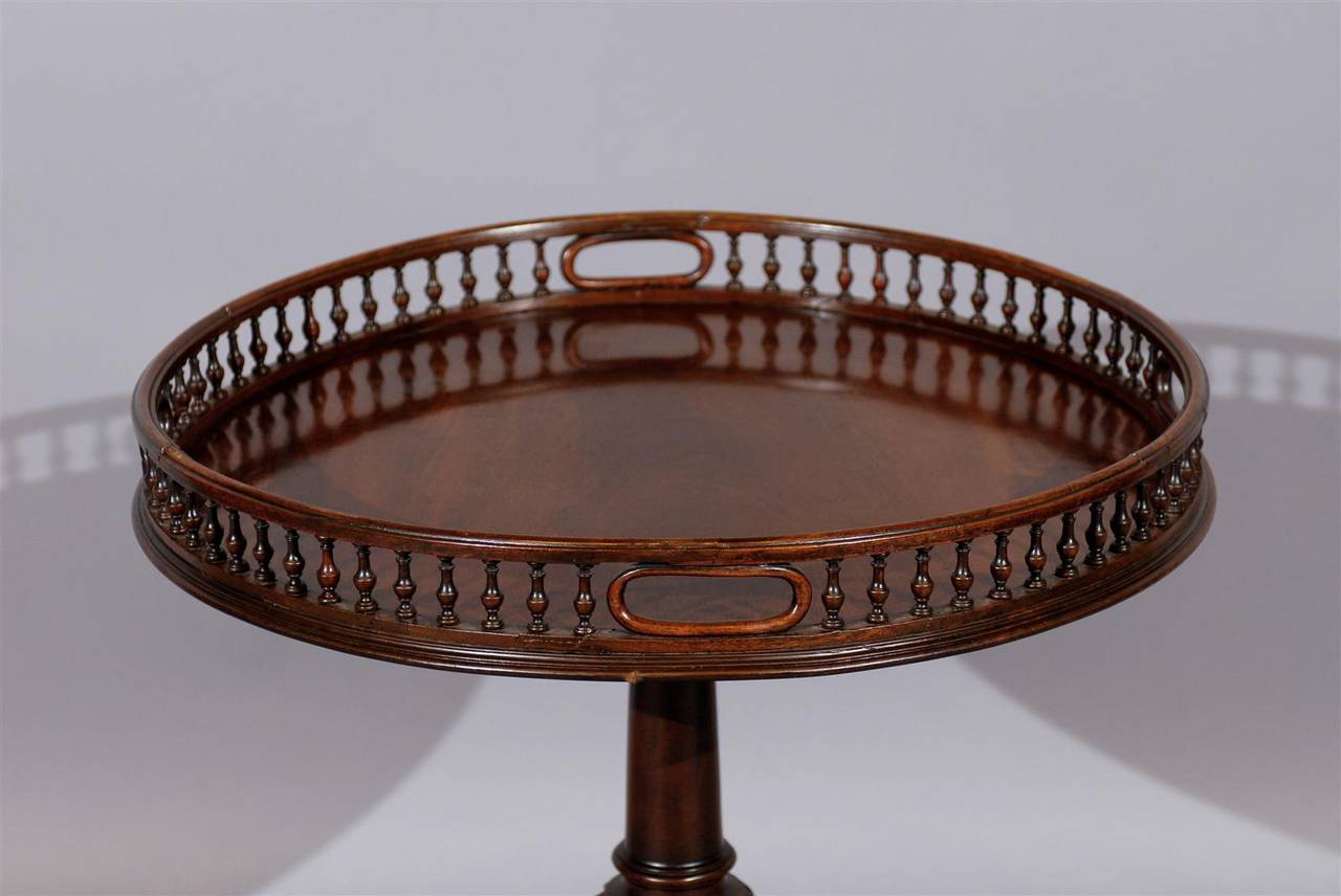Early 19th Century English Mahogany Table with Unusual Gallery 4