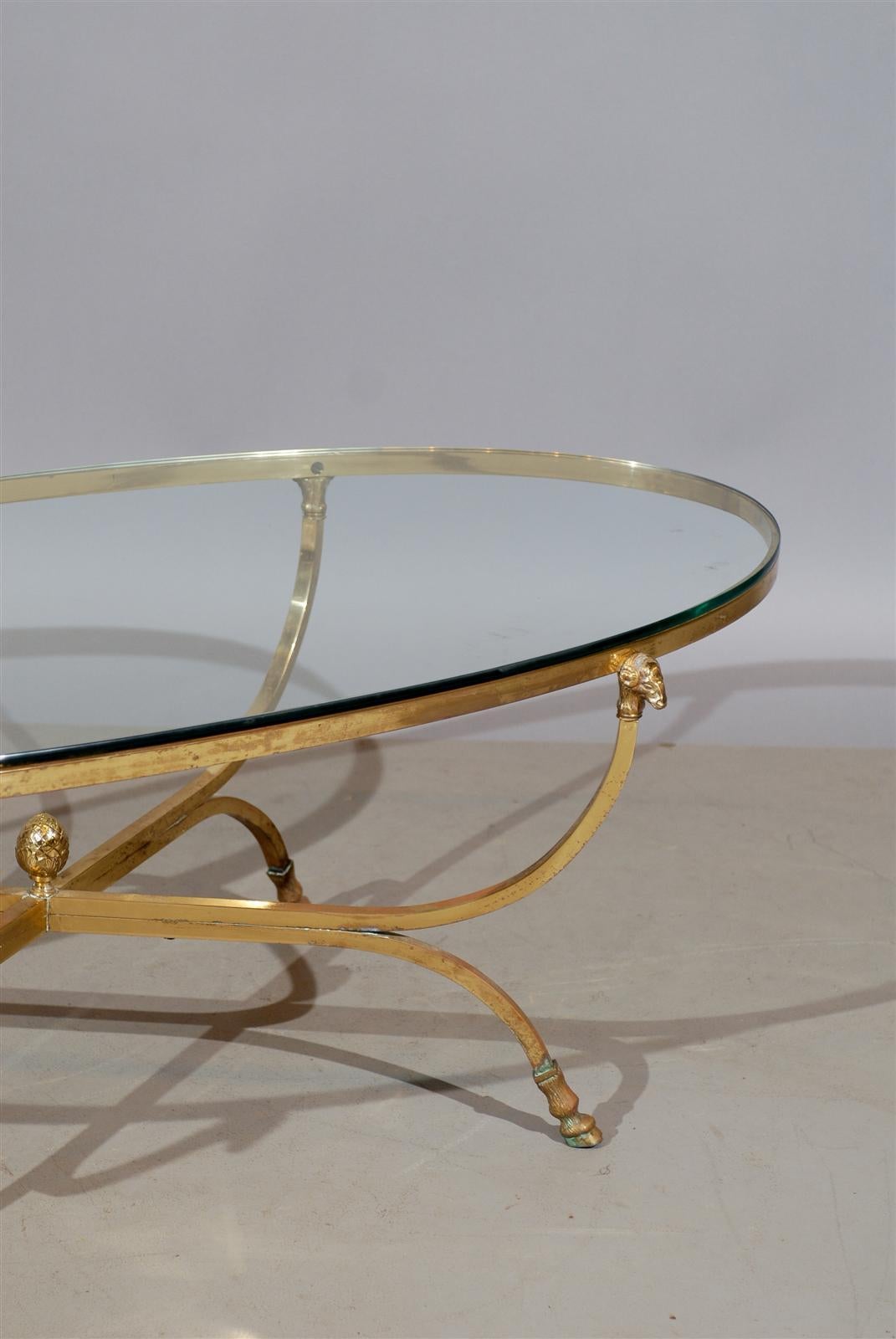 brass oval coffee table