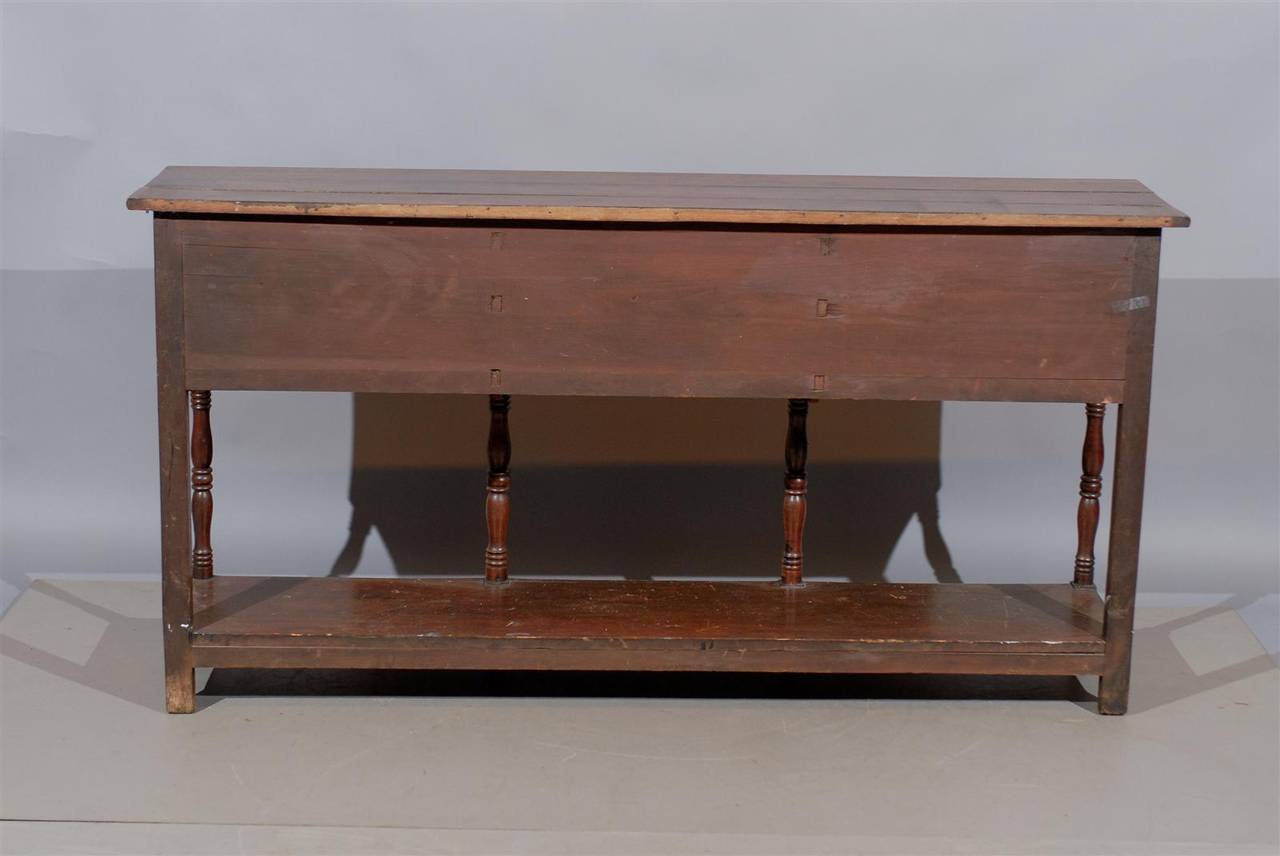 Long and Narrow English Oak Dresser Base or Console, 19th Century 1