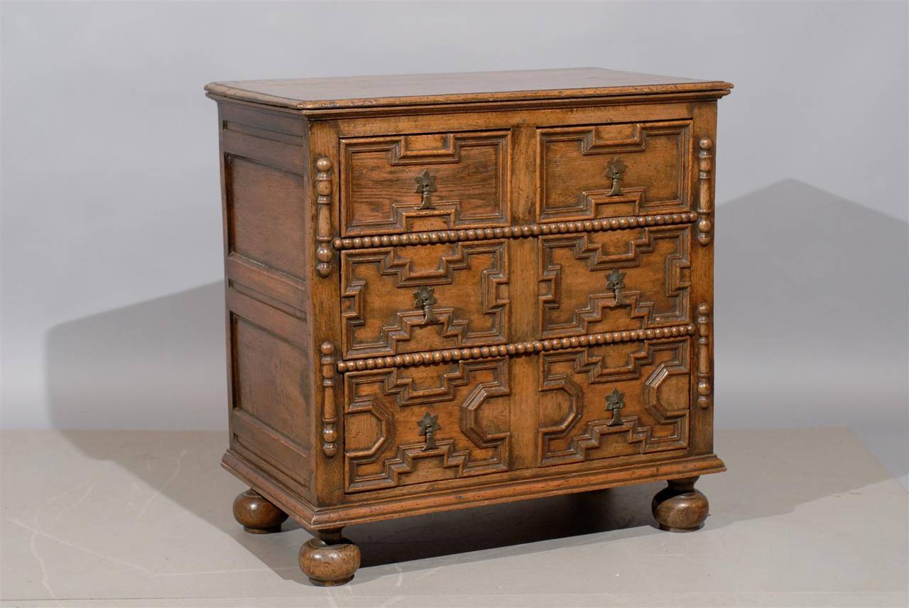 Jacobean style oak chest, England, 19th century.