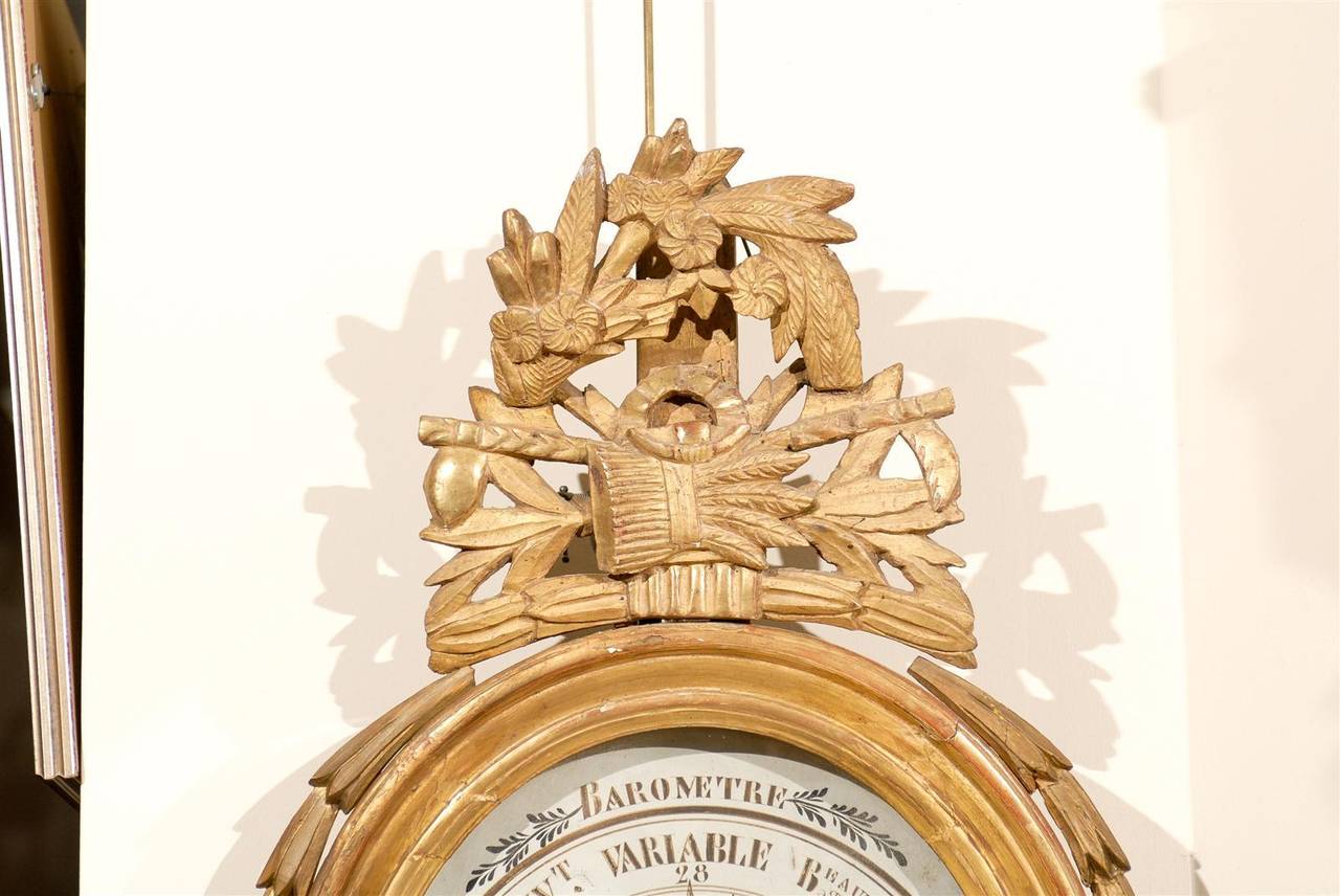 Louis XVI Giltwood Barometer, France, circa 1790 In Excellent Condition In Atlanta, GA