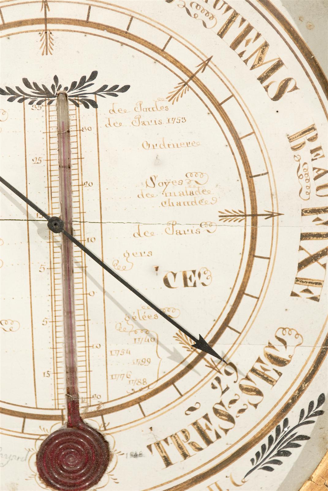 Louis XVI Giltwood Barometer, France, circa 1790 3