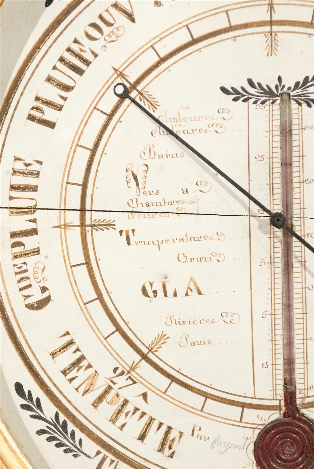 Louis XVI Giltwood Barometer, France, circa 1790 4