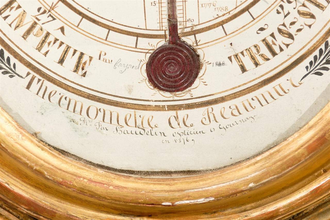 Louis XVI Giltwood Barometer, France, circa 1790 5