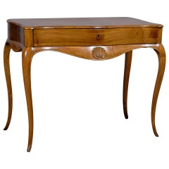 19th Century Italian, Rococo Style, Walnut Side Table with Serpentine Front