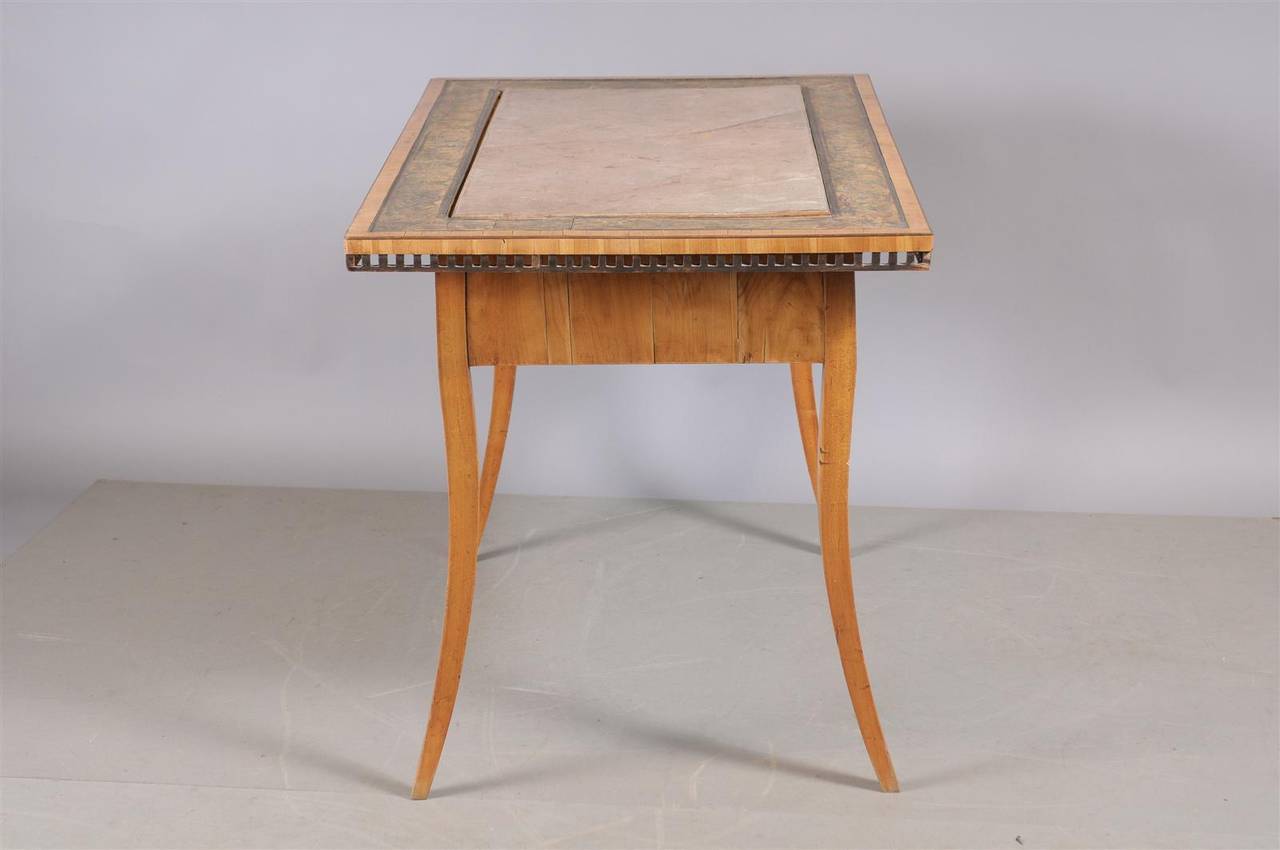 Austrian Table/Writing Desk with Inset Stone Top and Painted Border, circa 1810 For Sale 3