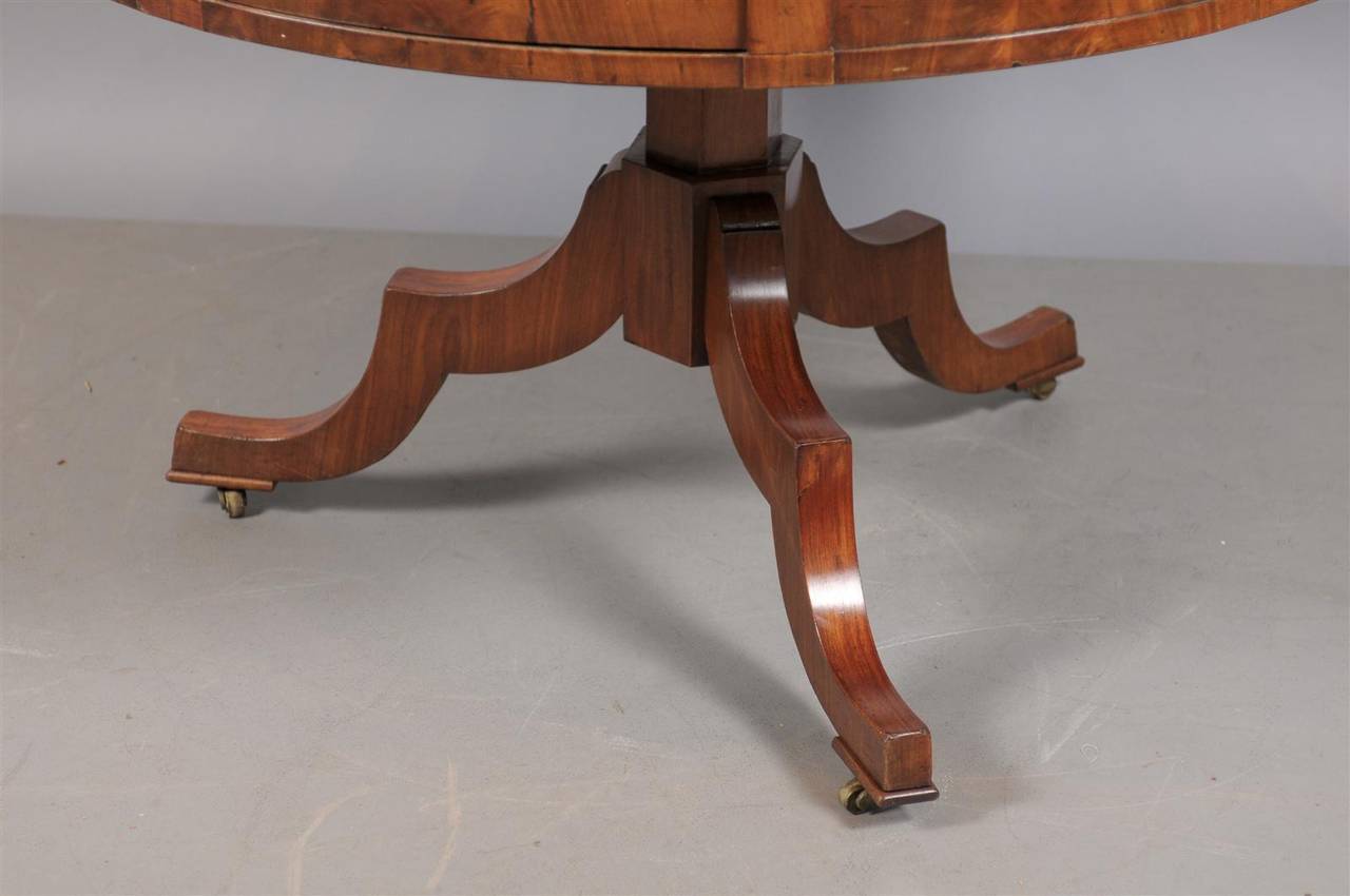 Swedish Early 19th Century Walnut Center Table with Four Drawers 5