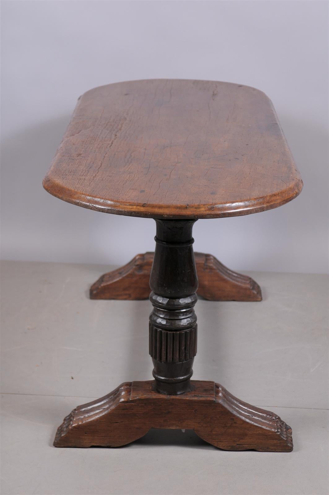 Baroque Style Trestle Table with Oval Top, circa 1890 In Excellent Condition In Atlanta, GA