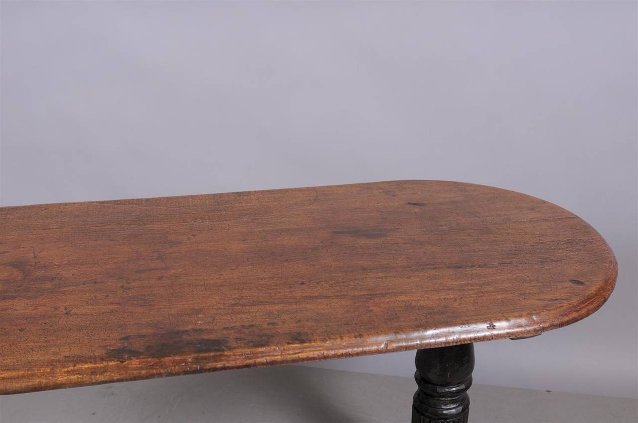 Baroque Style Trestle Table with Oval Top, circa 1890 5