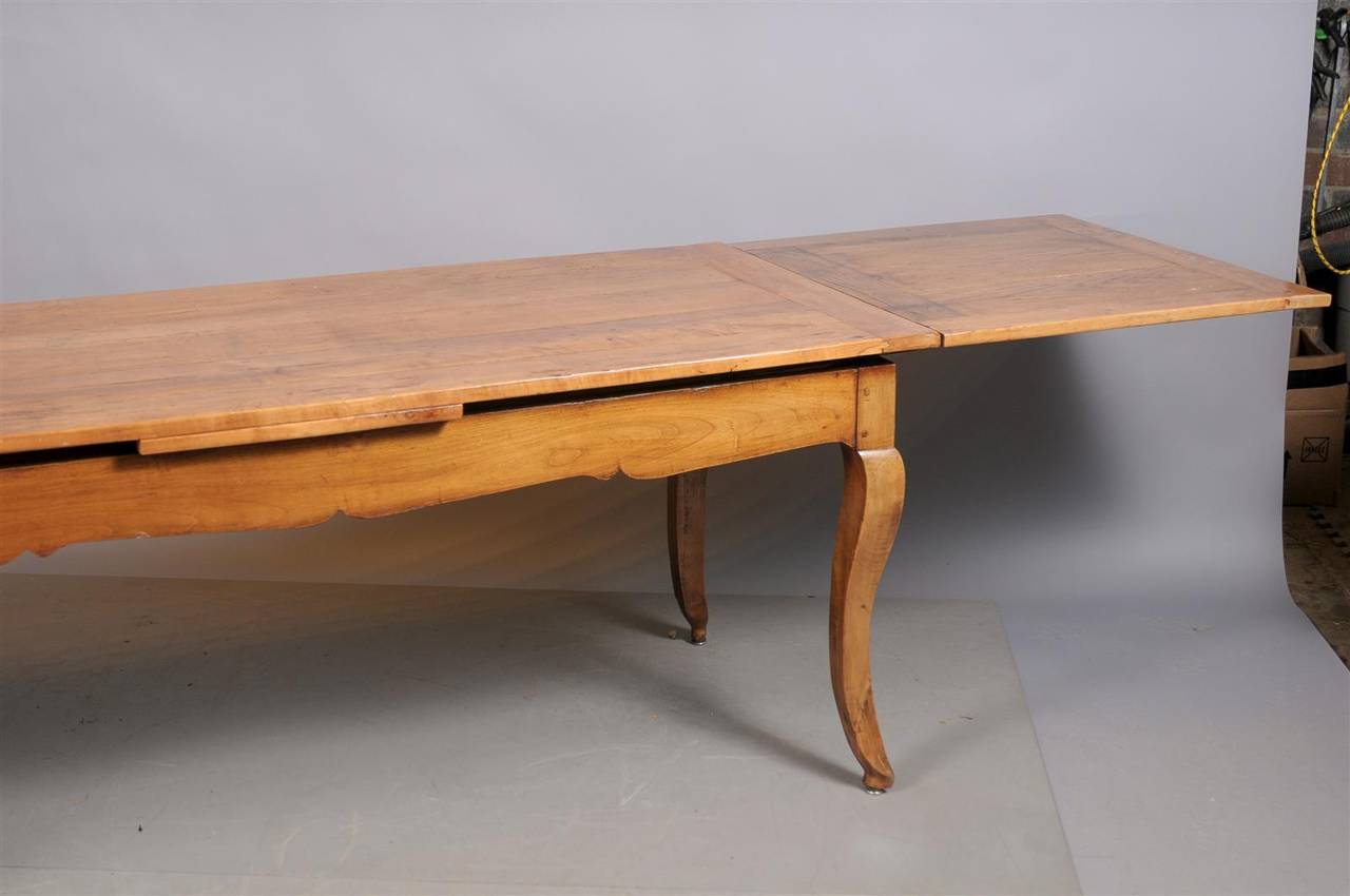 19th Century French Louis XV Style Fruitwood Farm Table In Excellent Condition In Atlanta, GA