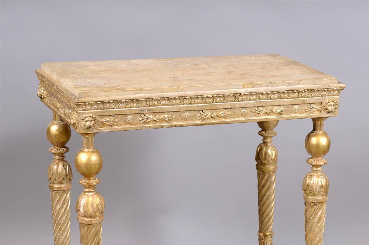 Late 18th Century Swedish Neoclassical Giltwood Console For Sale 1