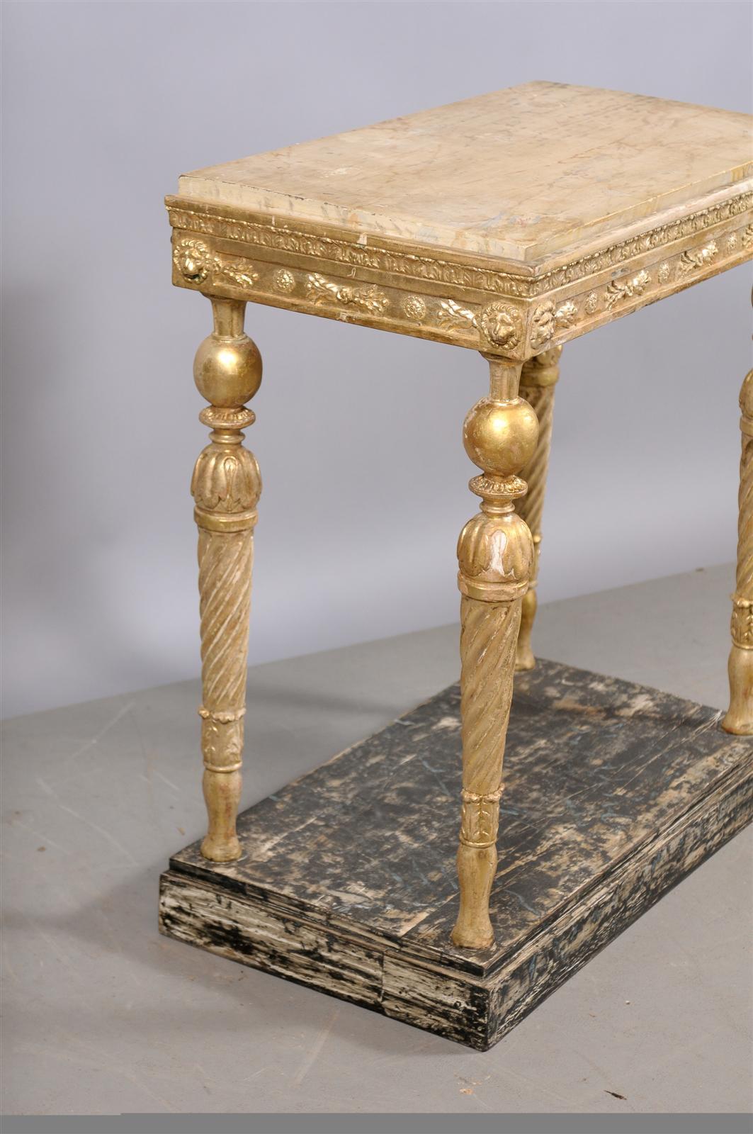 Late 18th Century Swedish Neoclassical Giltwood Console For Sale 2