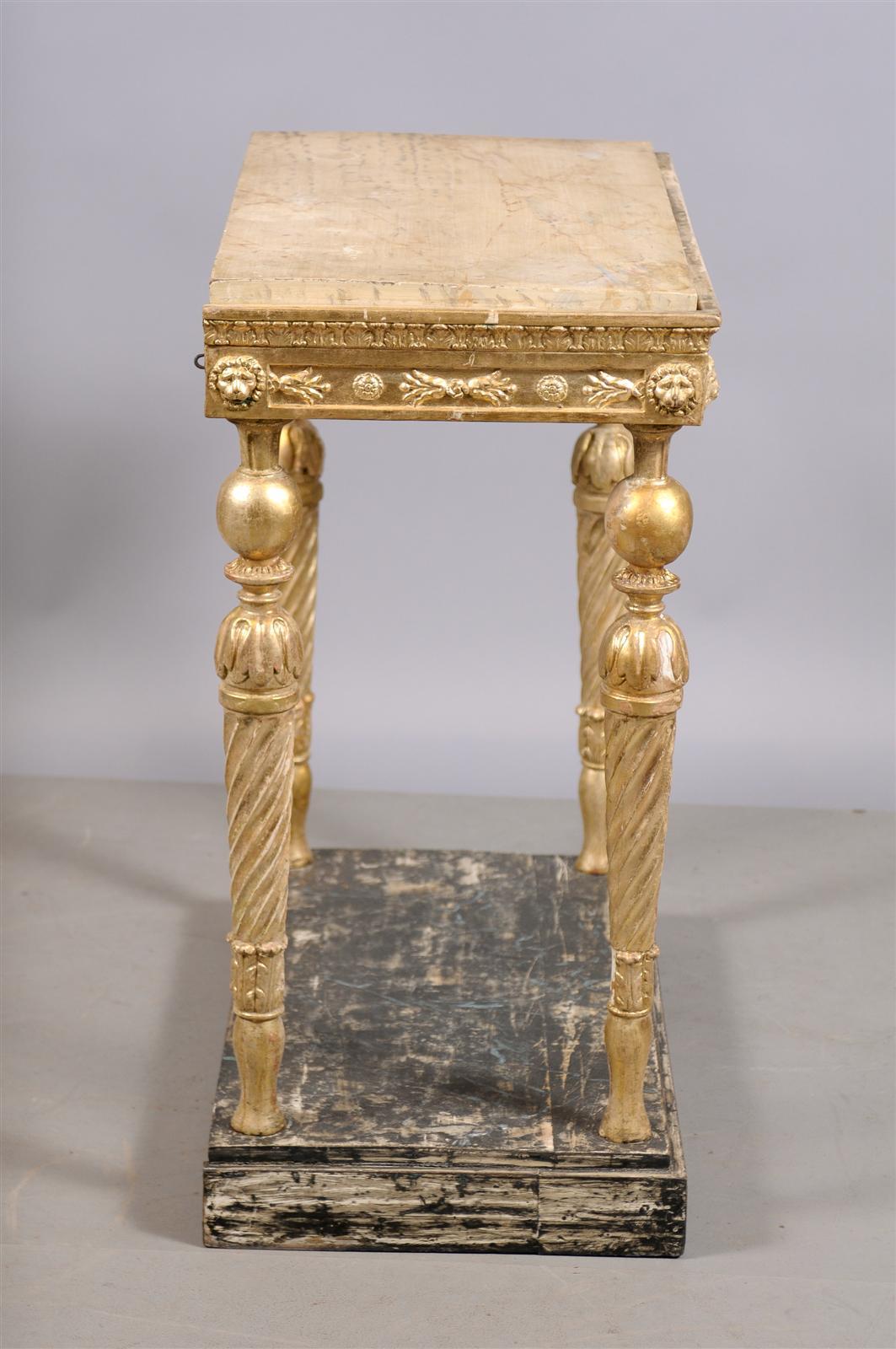Late 18th Century Swedish Neoclassical Giltwood Console For Sale 4