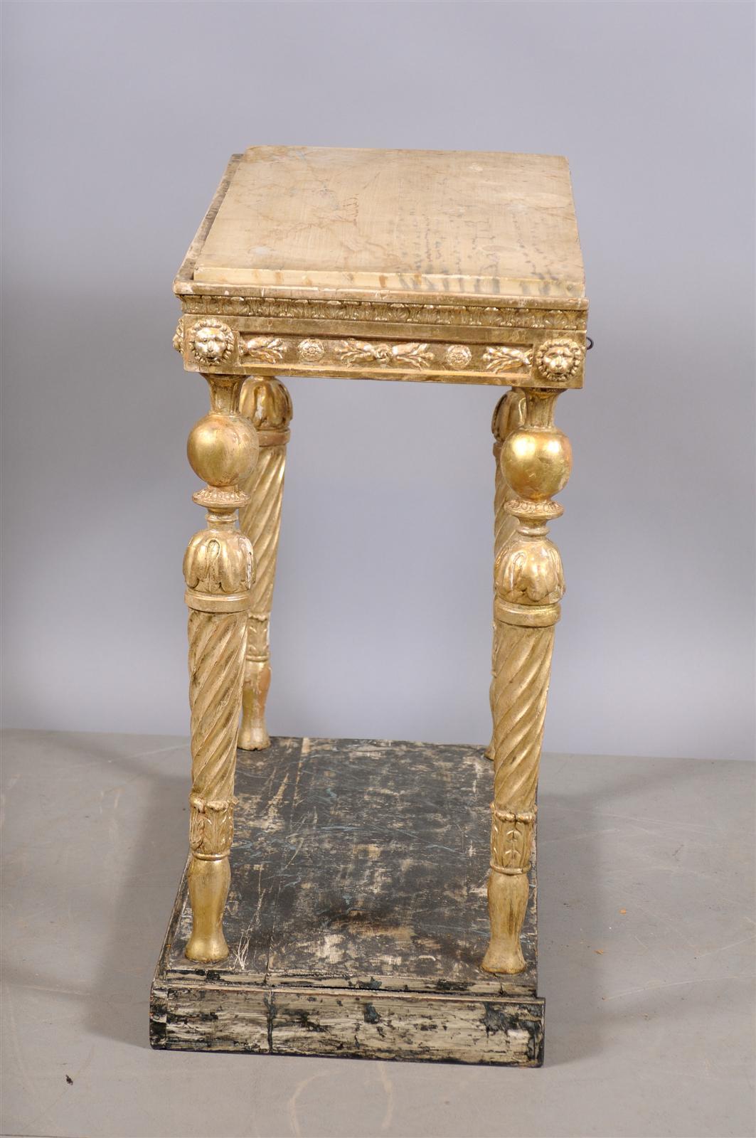 Late 18th Century Swedish Neoclassical Giltwood Console For Sale 5