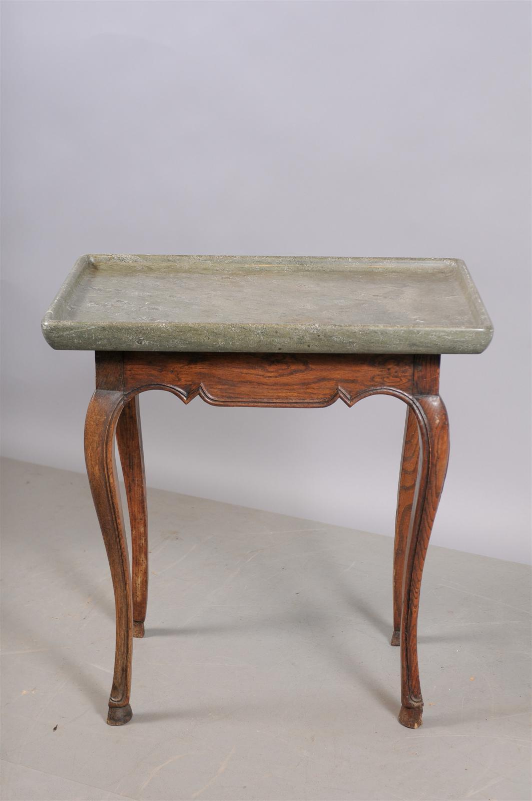 French 18th Century Swedish Oak Table with Stone Top