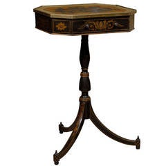 Regency Style Side Table with Decoupage Floral Decorated Top