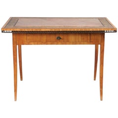 Antique Austrian Table/Writing Desk with Inset Stone Top and Painted Border, circa 1810