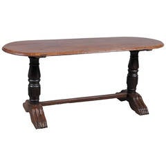 Baroque Style Trestle Table with Oval Top, circa 1890