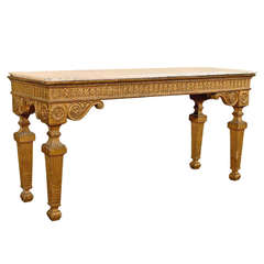 Italian Neoclassical Style, Giltwood Console with Marble Top