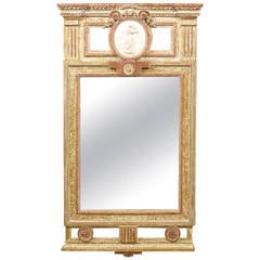 Large 18th Century Giltwood Swedish Mirror with Center Medallion 11