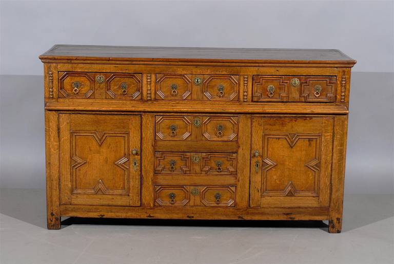19th Century English, Jacobean Style Oak Dresser Base