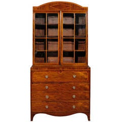 Early 19th Century English Mahogany Secretaire Bookcase