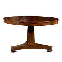 English Rosewood Center Table with Pedestal Base