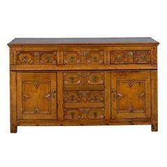19th Century English, Jacobean Style Oak Dresser Base