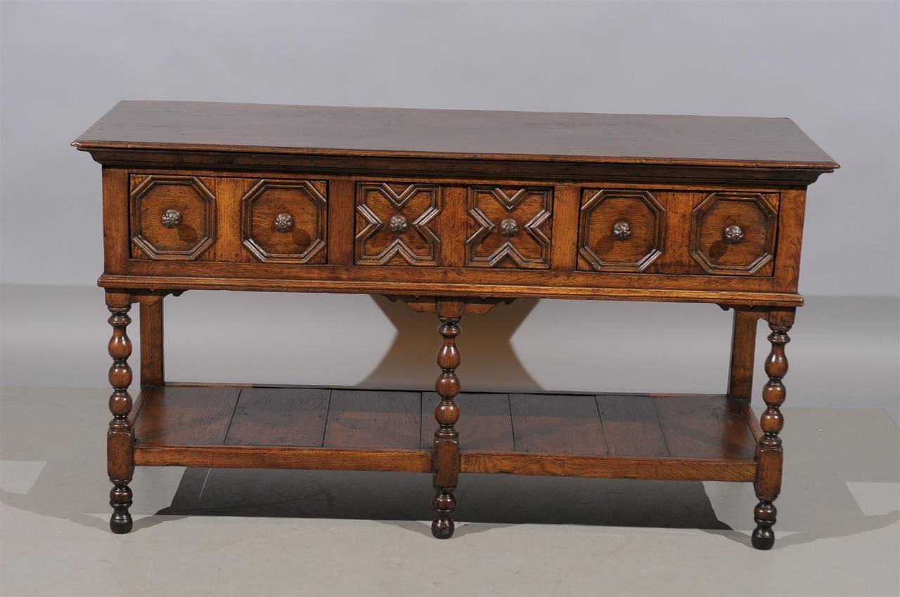 Great Britain (UK) 19th Century English Oak Dresser Base / Server