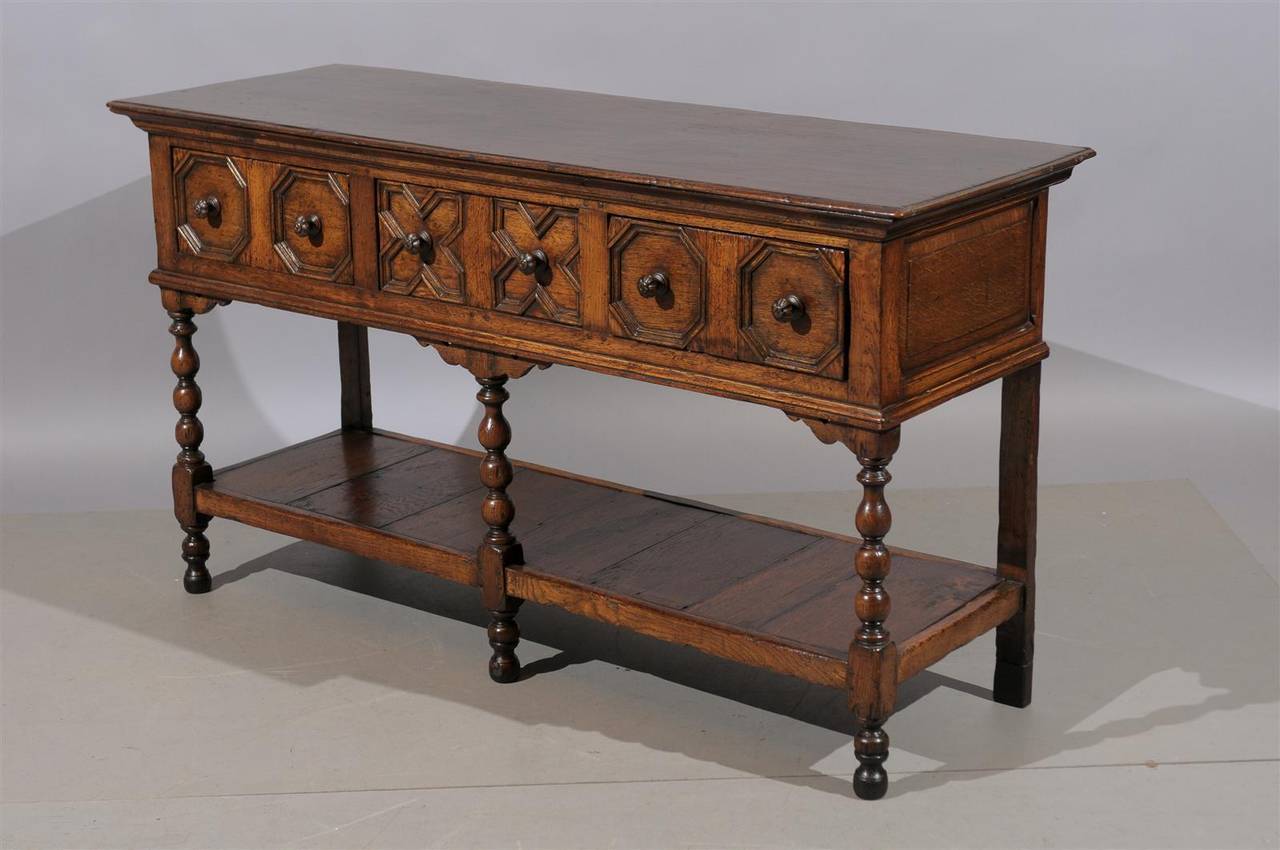 19th Century English Oak Dresser Base / Server 2