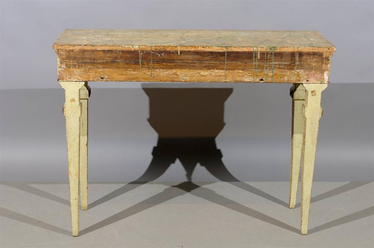 Narrow Italian Painted and Gilt Console Table 3